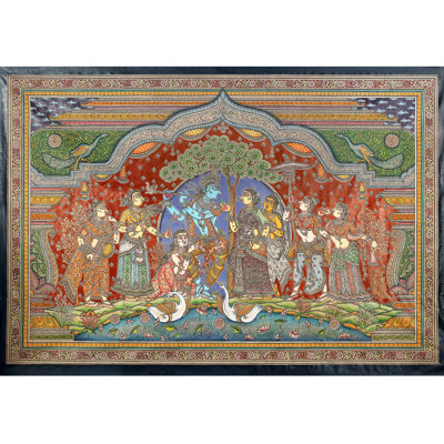 Lord Krishna | Odisha Art | Patta Painting On Tussar Silk
