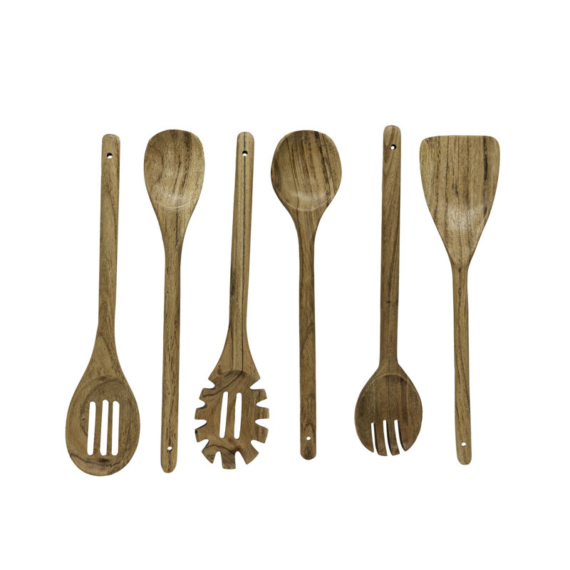 Ensemble de 6 ustensiles de service Foreside Home & Garden en bois d'acacia naturel