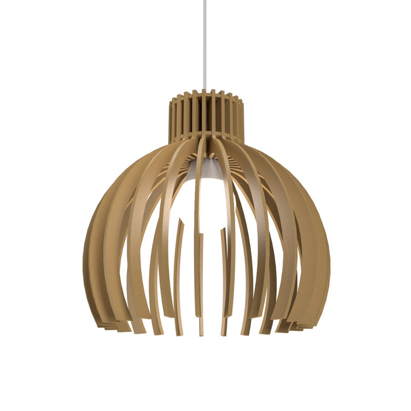 Mini American Walnut Globe Pendant Light with Black Accents