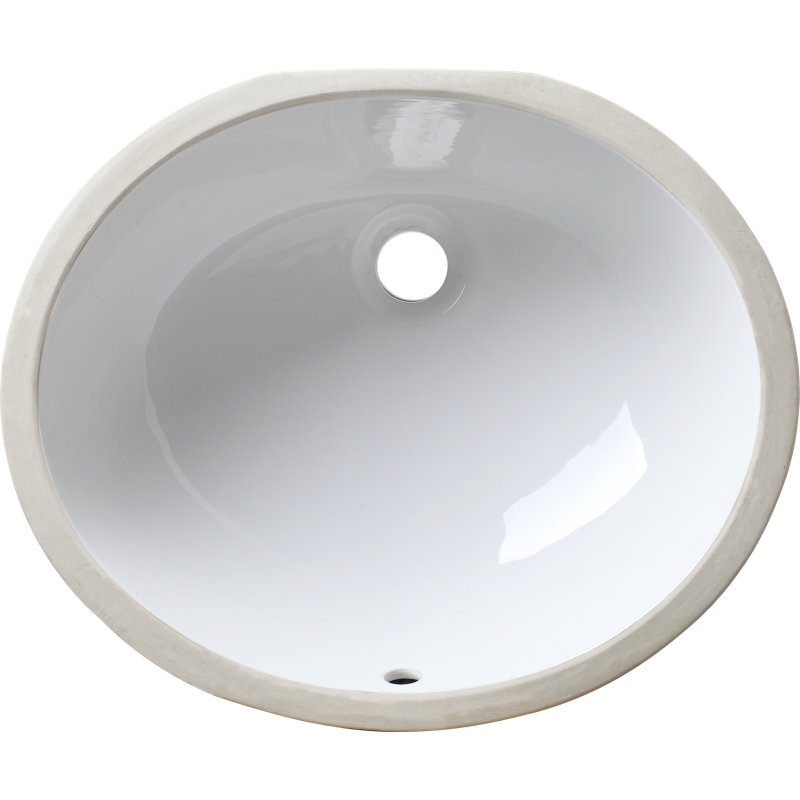 Allora USA 15.875'' White Vitreous China Oval Bathroom Sink with Overflow