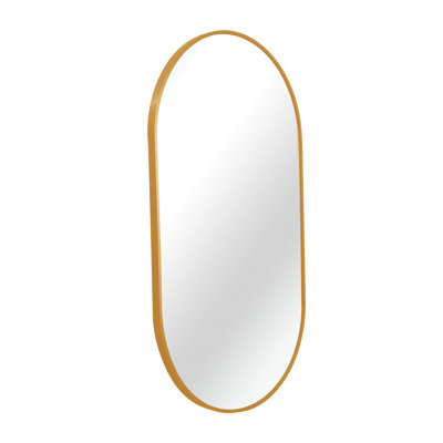 Miroir mural doré de 20 po x 28 po - pièce décorative moderne en verre de 4 mm de hauteur, cadre en alliage d'aluminium, protection en métal incassable de style contemporain 20 po x 28 po, installation incluse