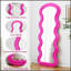 Miroir de plancher en flanelle pleine longueur ondulé rose pour la chambre à coucher et le salon, suspendu ou appuyé contre le mur
