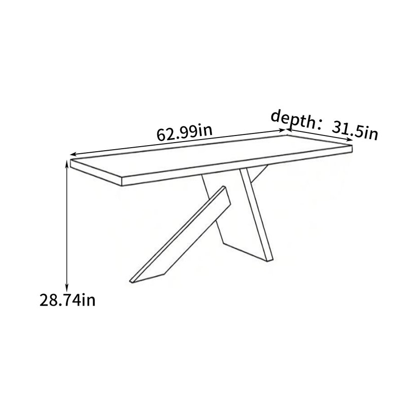 Bureau luxueux et moderne, H 28,74 po x l 62,99 po x P 31,5 po