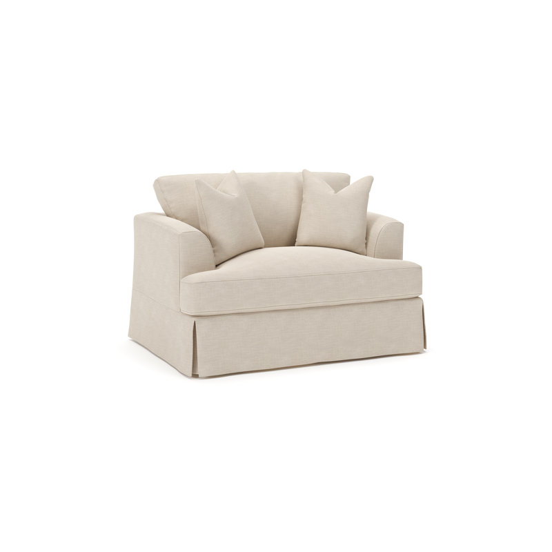 Lucia Slipcovered Chair and a Half, Conversation Ivory Basketweave