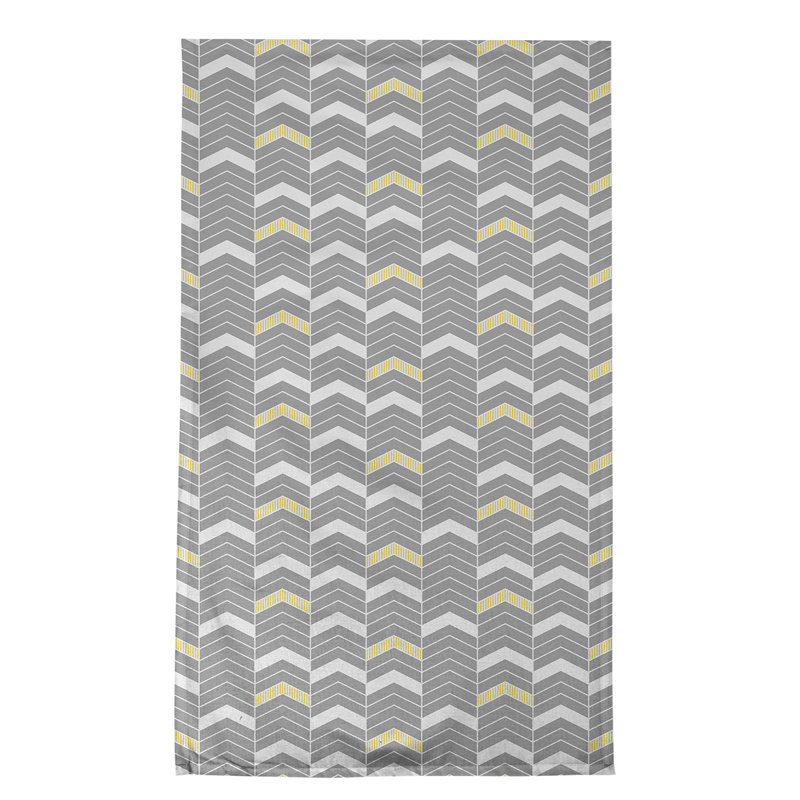 Stephenie Tea Towel Kitchen Towel, Gray/Yellow, Cotton Twill