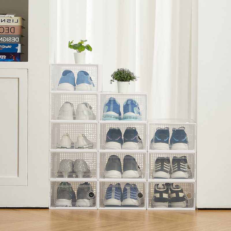 12 Pair Shoe Storage Box, White