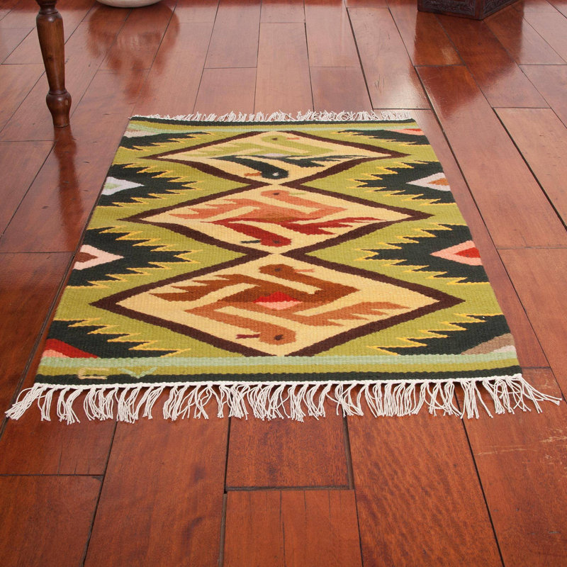 Tapis vert / beige Elu