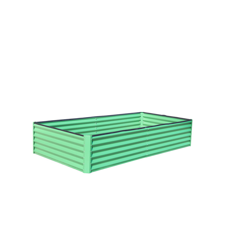 Spacieux lit de jardin surélevé galvanisé pour le jardinage extérieur, idéal pour cultiver une variété de plantes.