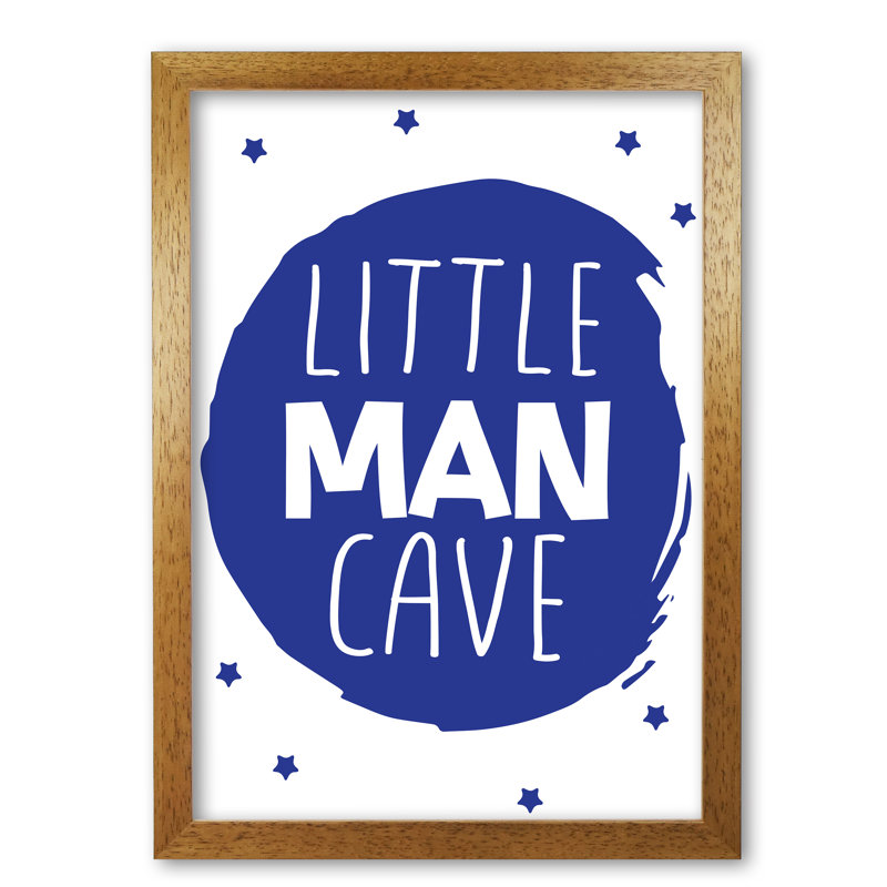 Little Man Cave Circle - Print, 85 cm H x 60 cm W x 5 cm D, Honey Oak Frame