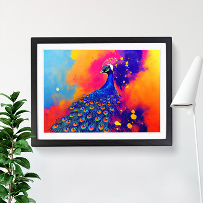 XH1022-6855X Peacock Splash Abstract - Picture Frame Print