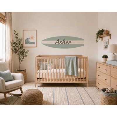 36-Inch Personalized Sage Surfboard Name Wall Decal, Font 4