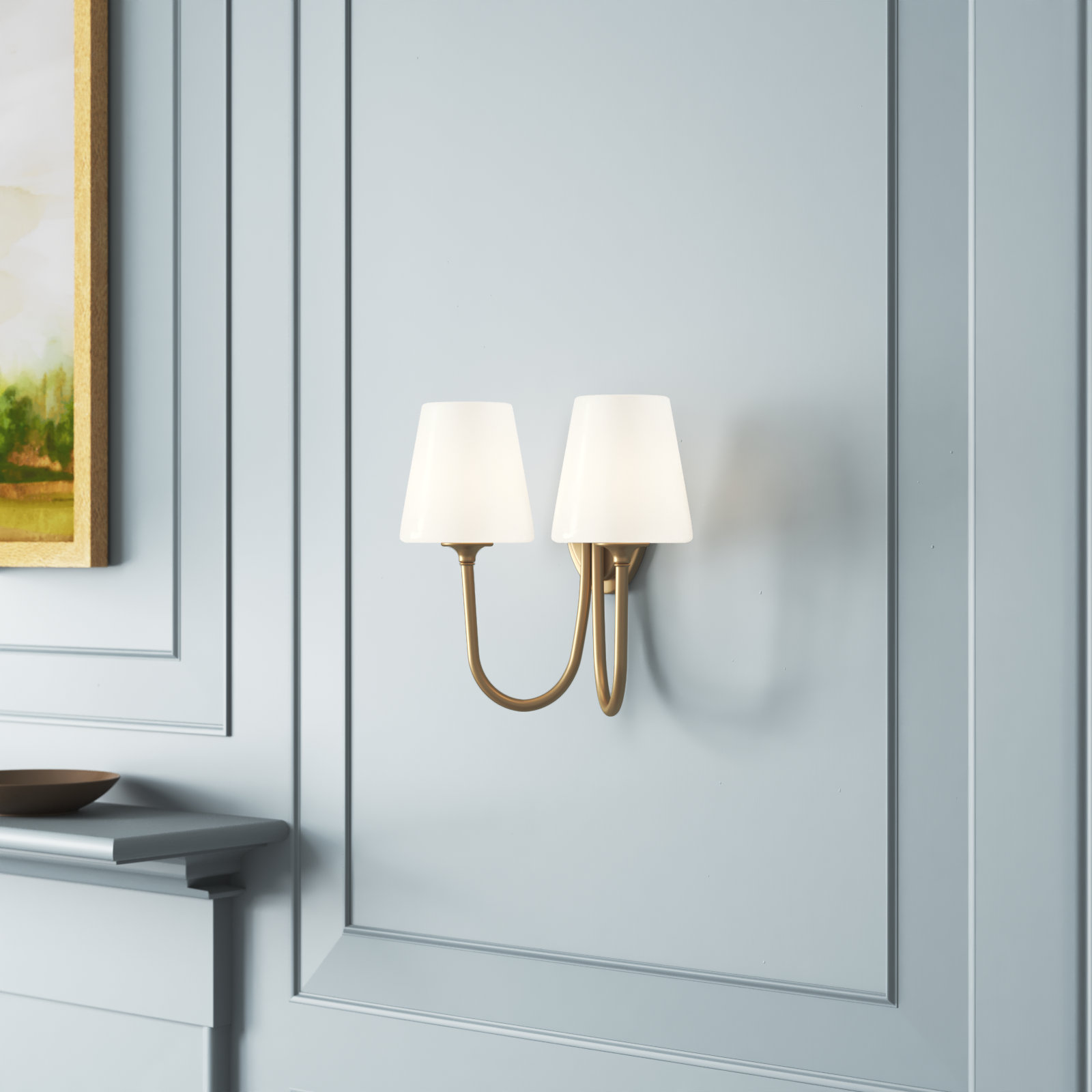 2-Light Wallchiere, Vibrant Gold