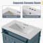 Meuble-lavabo de 30 po avec lavabo en céramique, glissières de tiroir en métal lisse et pieds romains exquis pour un rangement élégant et moderne, tablette fonctionnelle ajustable-1815120567