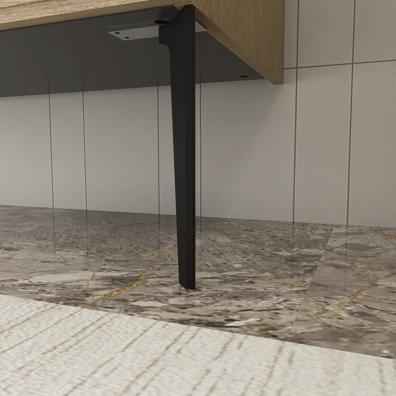 Meuble-lavabo autoportant 48 po avec plateau en chêne naturel 48 po