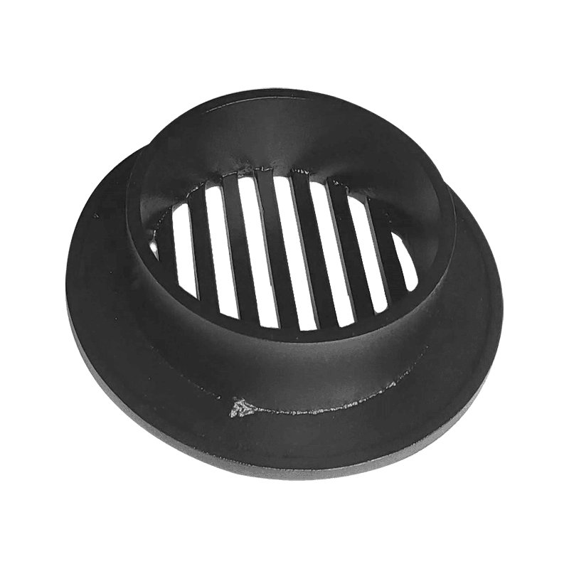 Grille de ventilation linéaire moderne 5,5 po, ronde 4 po, fonte d'aluminium, VR109, Noir, noir, noir, noir