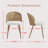 Modern Boho Brown Rattan Back Upholstered Dining Chairs Set of 4-1166093841