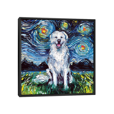 Great Pyrenees Night by Aja Trier - Painting