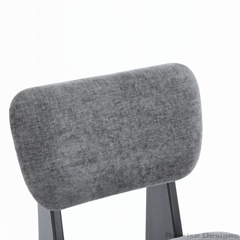 Chaise longue moderne avec revêtement en polyester pour le salon, ensemble de 2, Gris anthracite, Gris