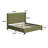 Light Green Leather Bed – Rivet Headboard, Sturdy Slats