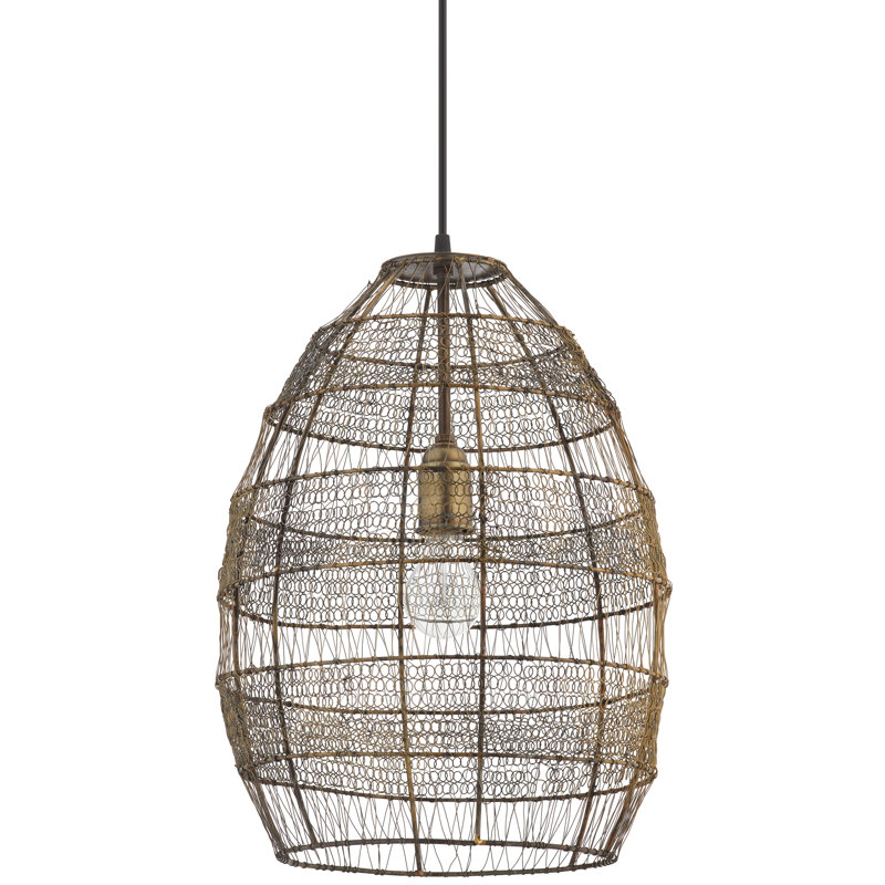 Luminaire suspendu en forme de goutte à 1 lumière Neddie, Laiton