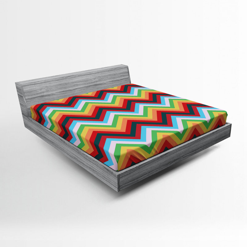 Microfiber Chevron Fitted Sheet, Queen Fitted Sheet