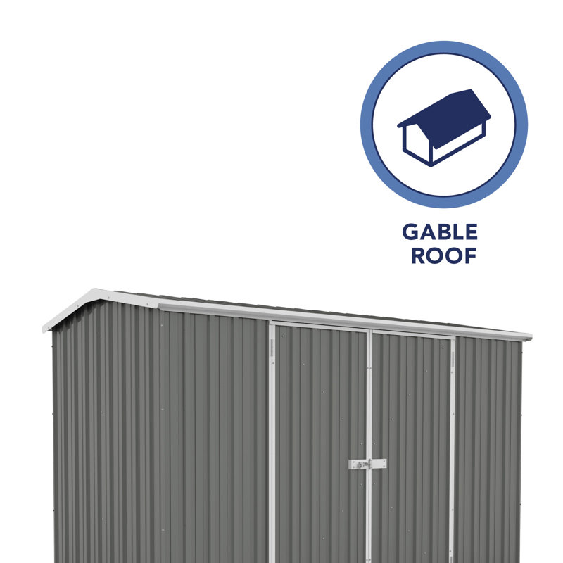 Absco 10' x 5' Gray Galvanized Steel Storage Shed Kit