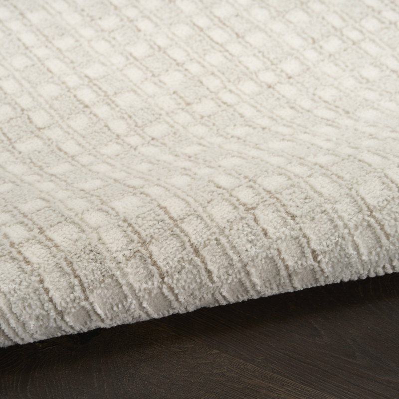 Tapis ivoire moderne 6 pi x 9 pi Nourison Nordic, Ivoire ivoire, Rectangle 6 pi x 9 pi