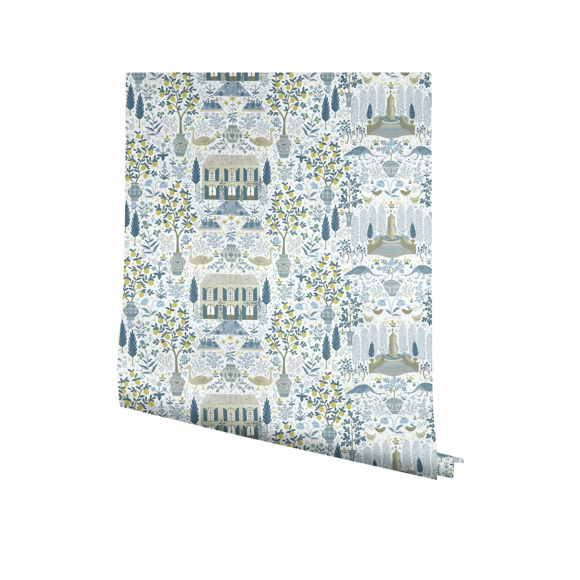 Rifle Paper Co. Camont 27' x 27" Wallpaper Roll, Indigo
