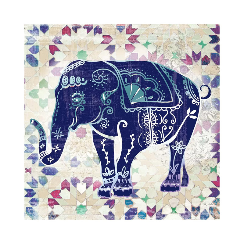 Painted Elephant II by Katrina Craven - Wrapped Canvas Print, 45.72 cm H x 45.72 cm W x 1.91 cm D