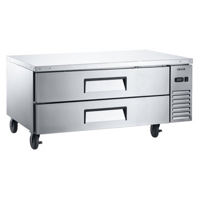 Commercial Chef Base Refrigerator Kitchen Prep Worktable 52 inch Dual Drawer