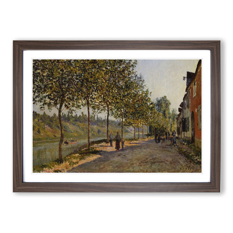 June Morning by Alfred Sisley - Picture Frame Painting, 48cm H x 65cm W x 2cm D, Walnut Framed