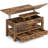 Lift Top Coffee Table With Storage, Multi-Functional Convertible Design Converts To Dining Table Or Desk, Includes Drawers And Hidden Compartment For Living Room Or Home Office