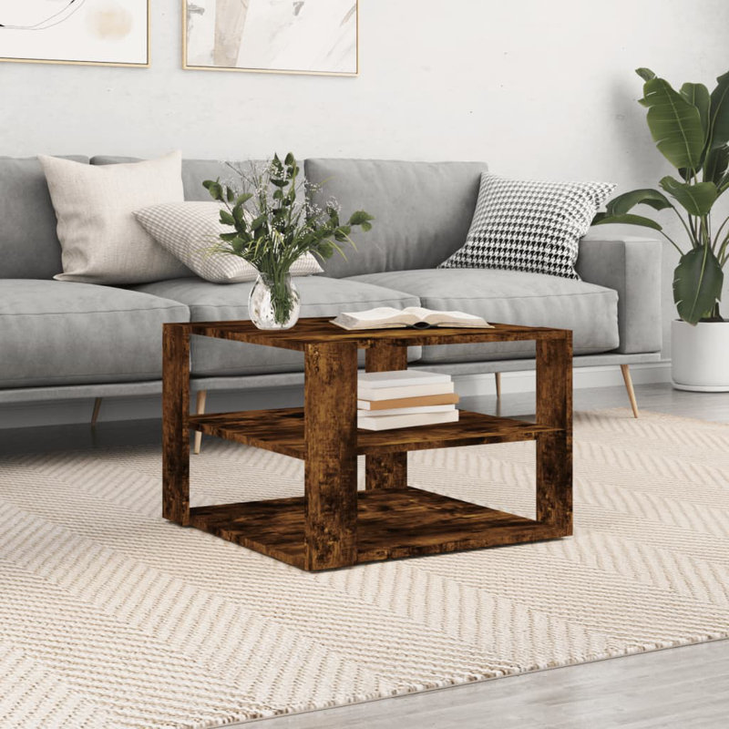 Nykiah Open Coffee Table, Smoked Oak