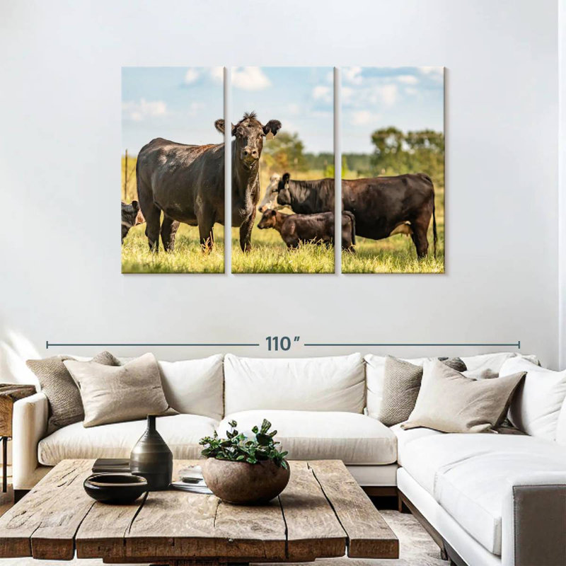 Brampt Grazing Angus Cows, 48" H x 74" W