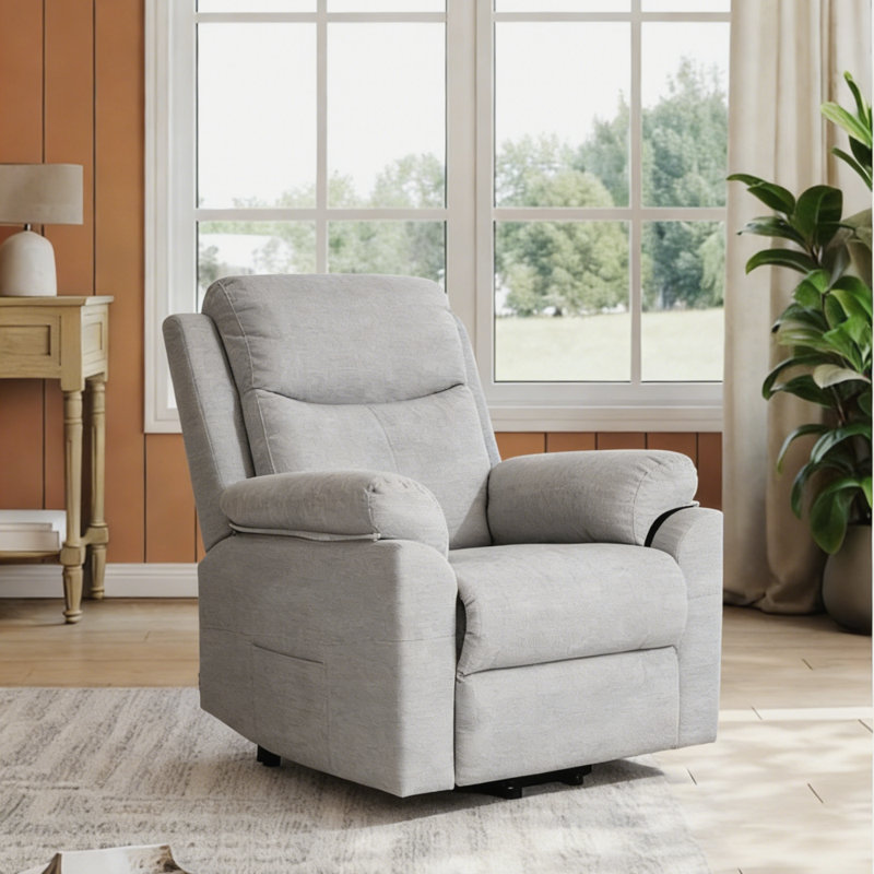 75cm Wide Chenille Wall Recliner Standard Recliner, Grey