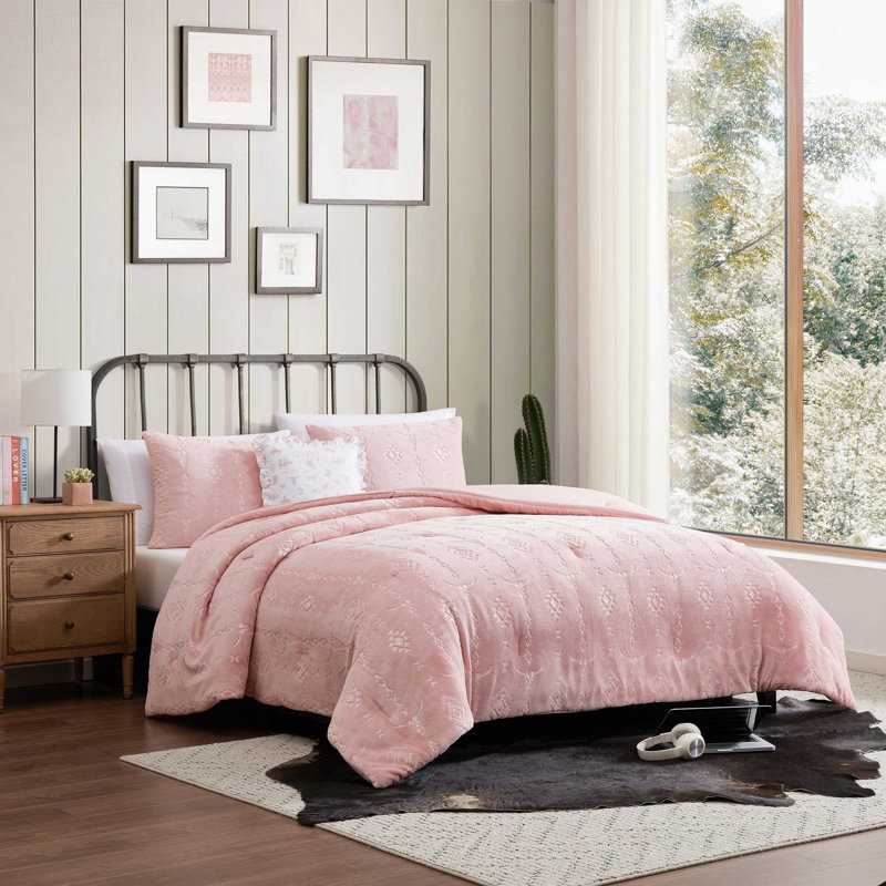 Ensemble d'édredon rose réversible Wrangler, Édredon simple très long + 2 pièces supplément