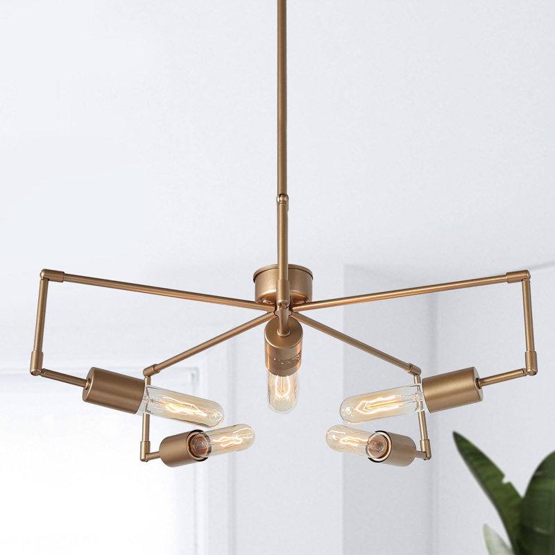 Lustre 5 lumières en laiton industriel moderne avec accoudoirs réglables Modern Kitchen
