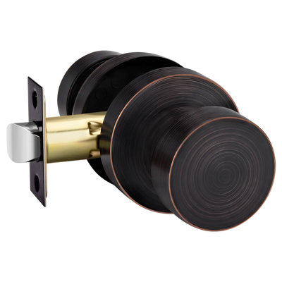 Oil Rubbed Bronze Closet Door Knobs, Zinc Alloy Bronze Passage Door Knob, Interior Door Knobs for Hallway, Closets, Heavy Duty Round Ball (1 Pack)