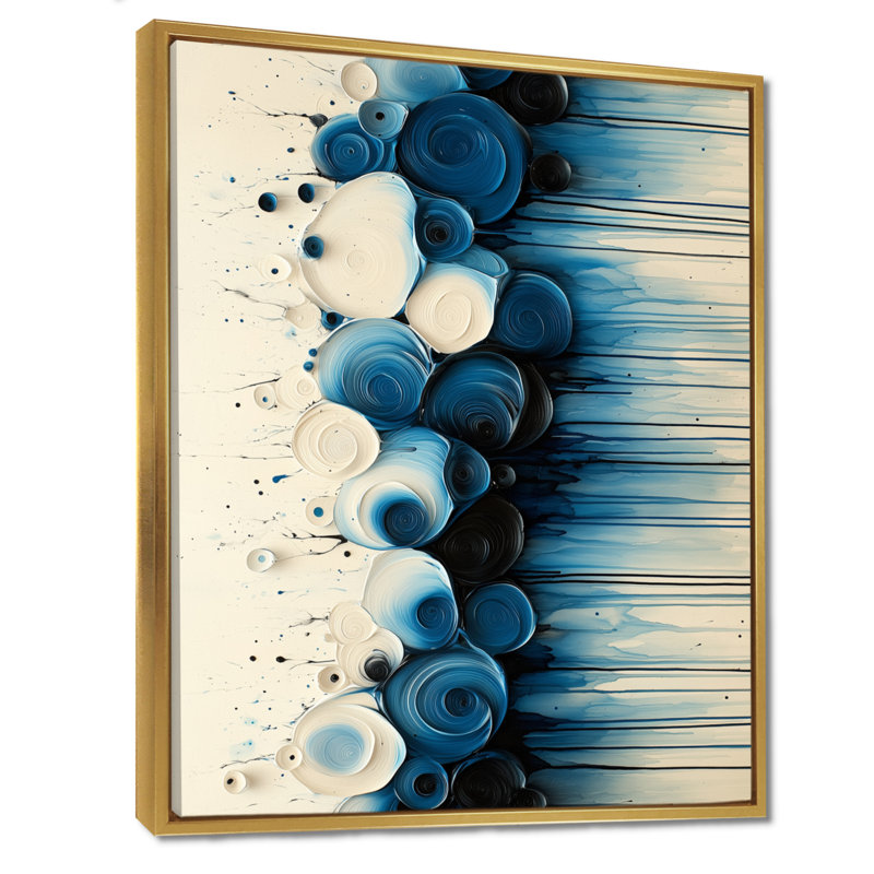 Hillman, goutte à goutte, peinture, Aqua, rythmique, éclaboussures de sérénité IV - goutte, peinture, art mural, Doré