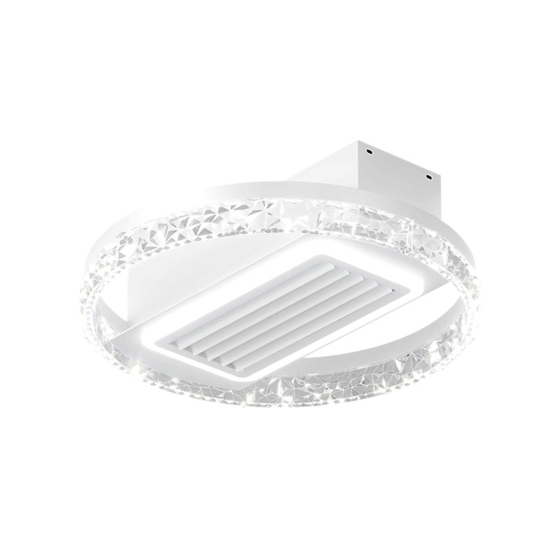 20" Led Bladeless Ceiling Fan Light With Remote Control – Modern Flush Mount Ceiling Lamp With Air Circulation And Adjustable Brightness For Living Room, Dining Room Bedroom