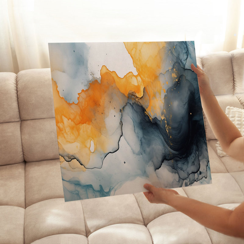 Abstract Waves Modern Unframed Art Print, 16" H x 16" W
