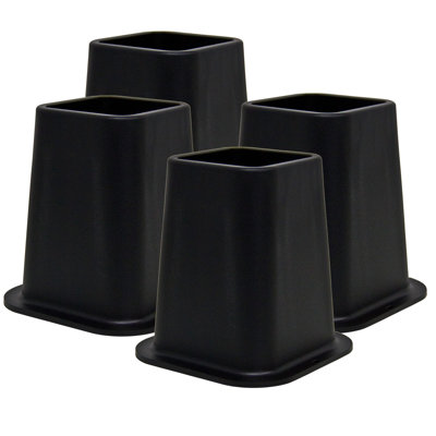 Heavy Duty Bed Risers - Furniture Risers 6 Inch Heavy Duty Risers for Sofa & Table - Plastic Riser - Bed Lifts Risers - 4 Risers Furniture - Stackable Bed Lifts Risers - Black