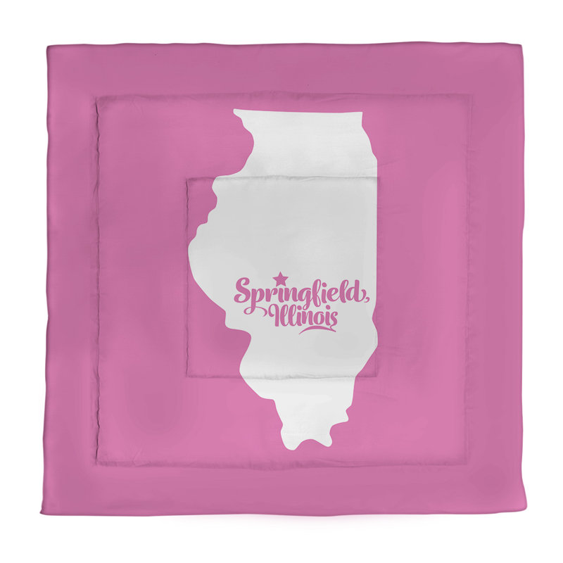 Illinois Modern & Contemporary Percale Comforter, Pink, Queen Comforter