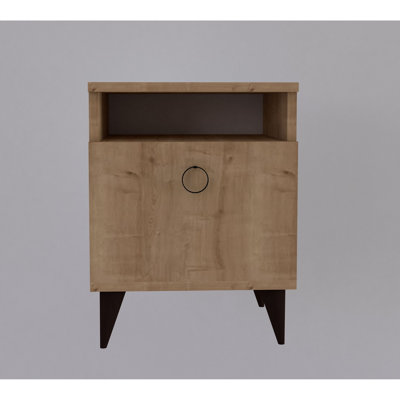 Modern Nightstand with Plastic Legs, 15.8 x 19.7 x 15.8 inches | 100% Melamine Coated Particle Board, Thickness: 0.7 inches | Multiple Shelves & Additional Storage, Perfect for Stylish Bedrooms