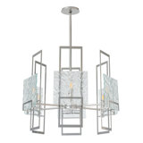 Geo Pendant - 6-Light - Vintage Platinum - Frosted Glass