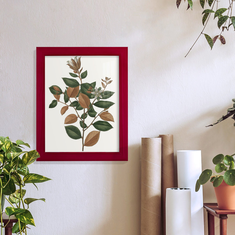 Feuillage d'automne, reproduction encadrée sur papier, Rouge, H 11 po x l 9 po x P 1 po