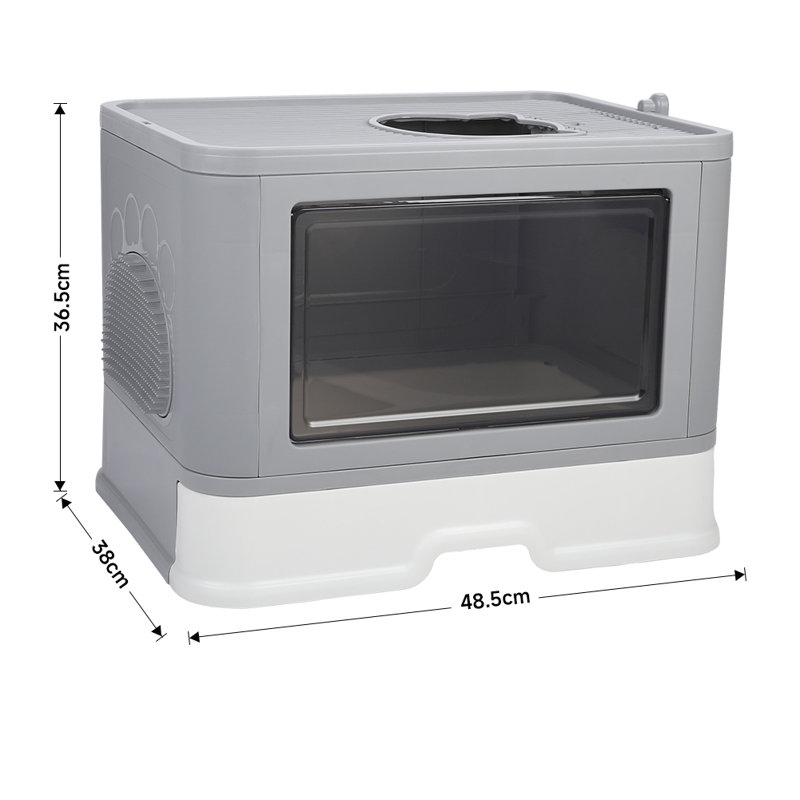 Araceli Plastic Enclosed Litter Box with Scoop