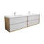 Ensemble de meuble-lavabo double mural 84 po Asaya-828114395