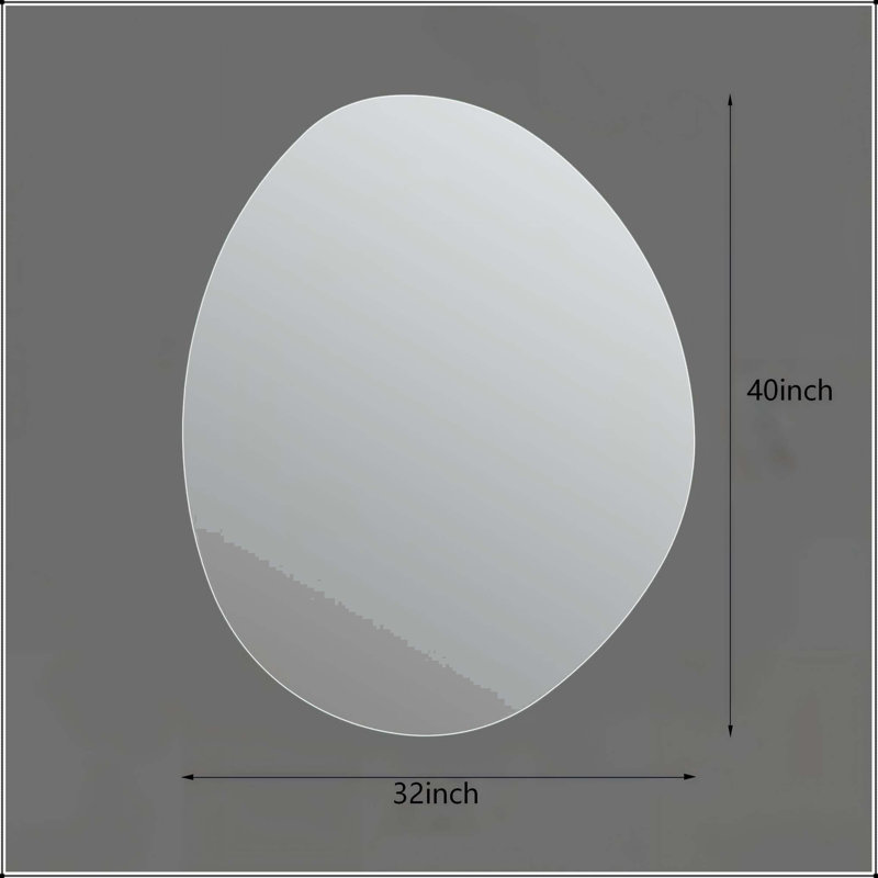 Miroir de salle de bain asymétrique avec verre argenté sans cuivre