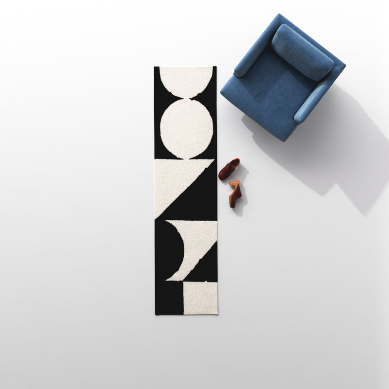 Dave Hand Tufted Geometric Indoor Rug, Runner 2'3" x 8'